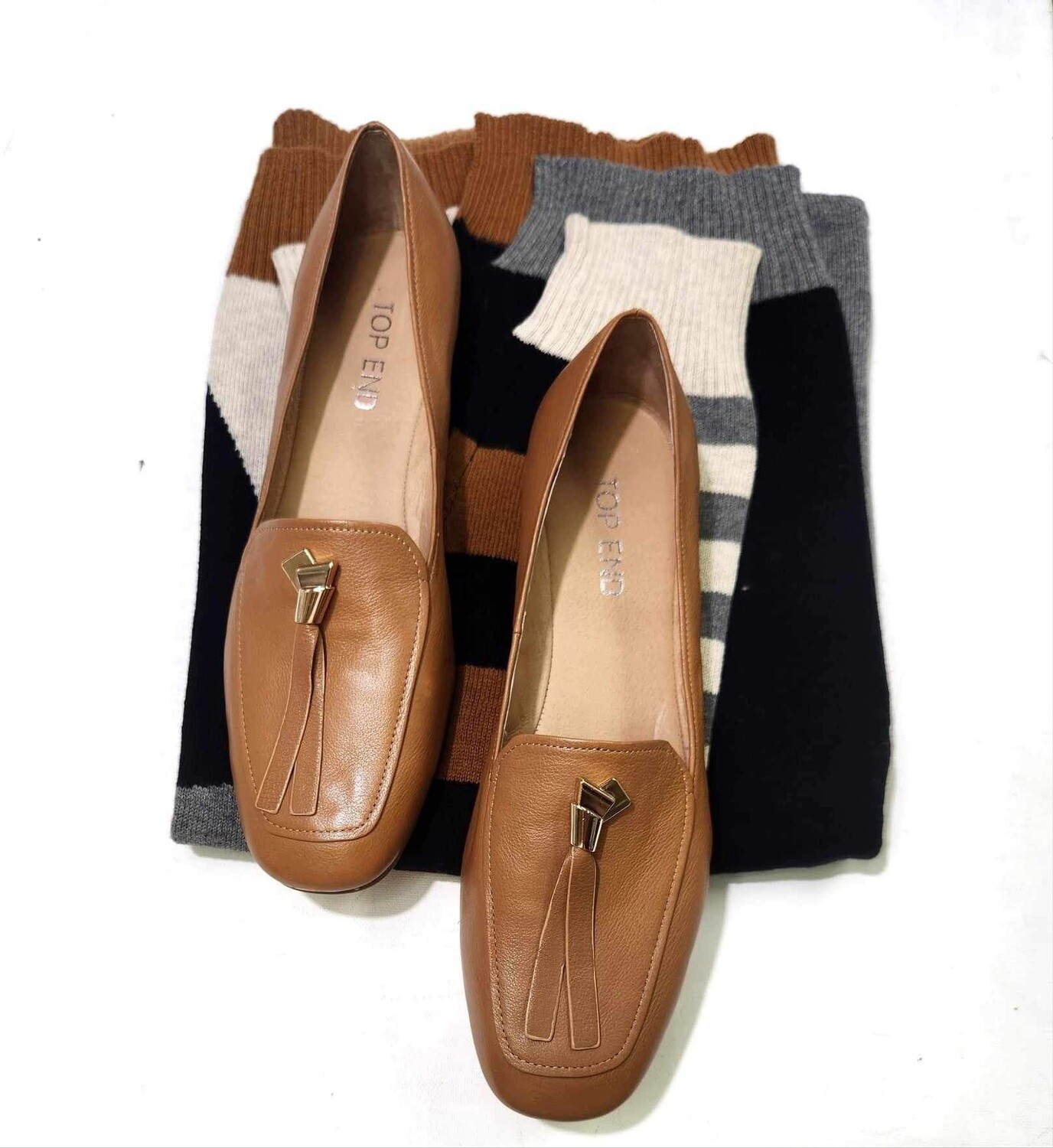 MARCELO LEATHER LOAFER - TAN, Size: 37
