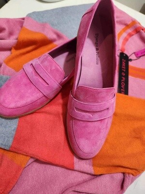 BROTHA LEATHER SUEDE LOAFER - LIPSTICK
