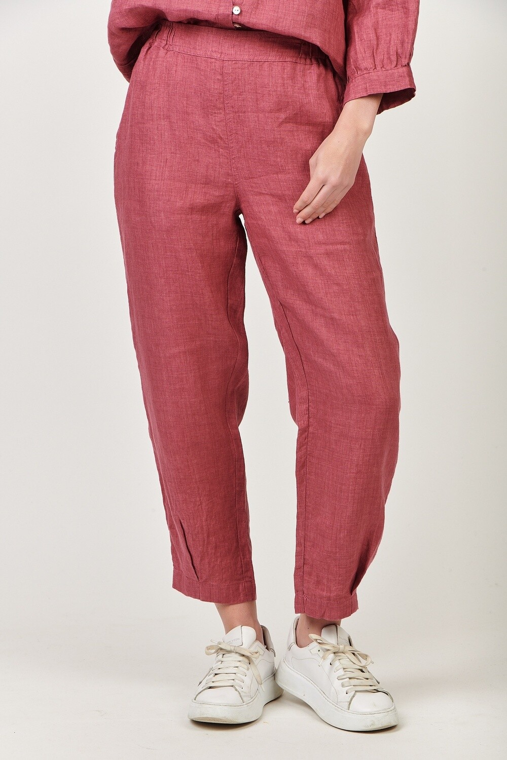 RHUBARB LINEN PANT - PINK
