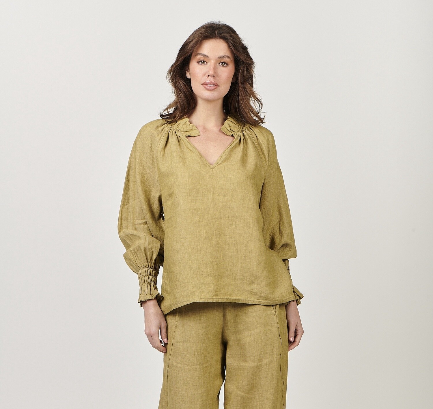 PERIDOT LINEN TOP - CITRUS