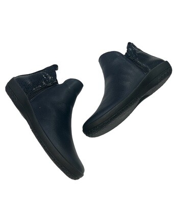 PILLOW LEATHER BOOT - NAVY