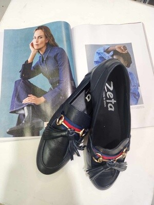 COMO LEATHER LOAFER - NAVY