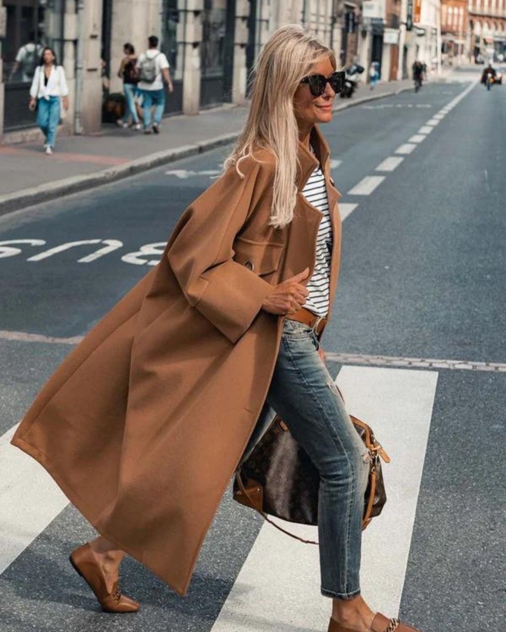 WOOL BLEND LONGLINE COAT - MOCHA