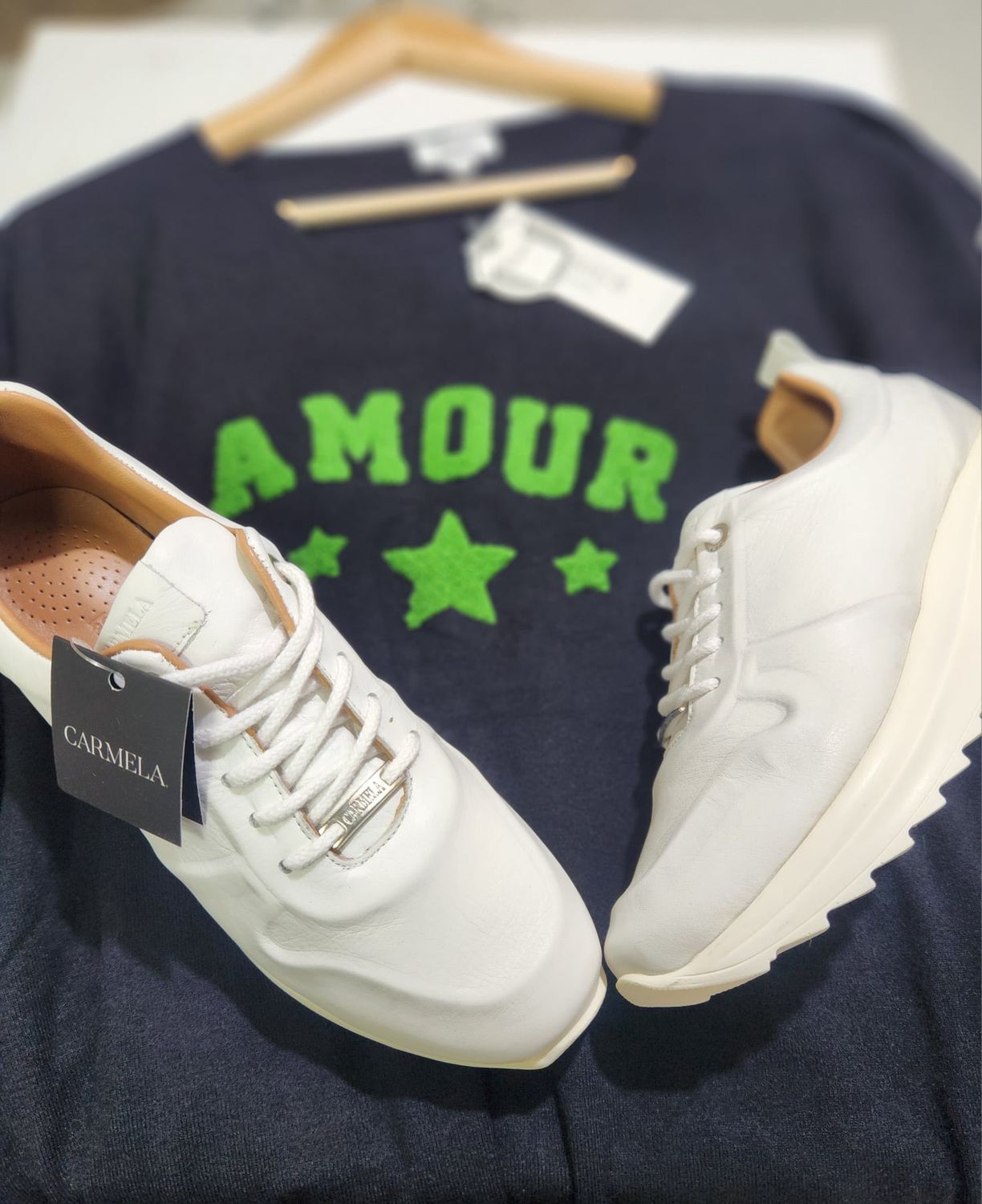 RACE LEATHER SNEAKER - WHITE