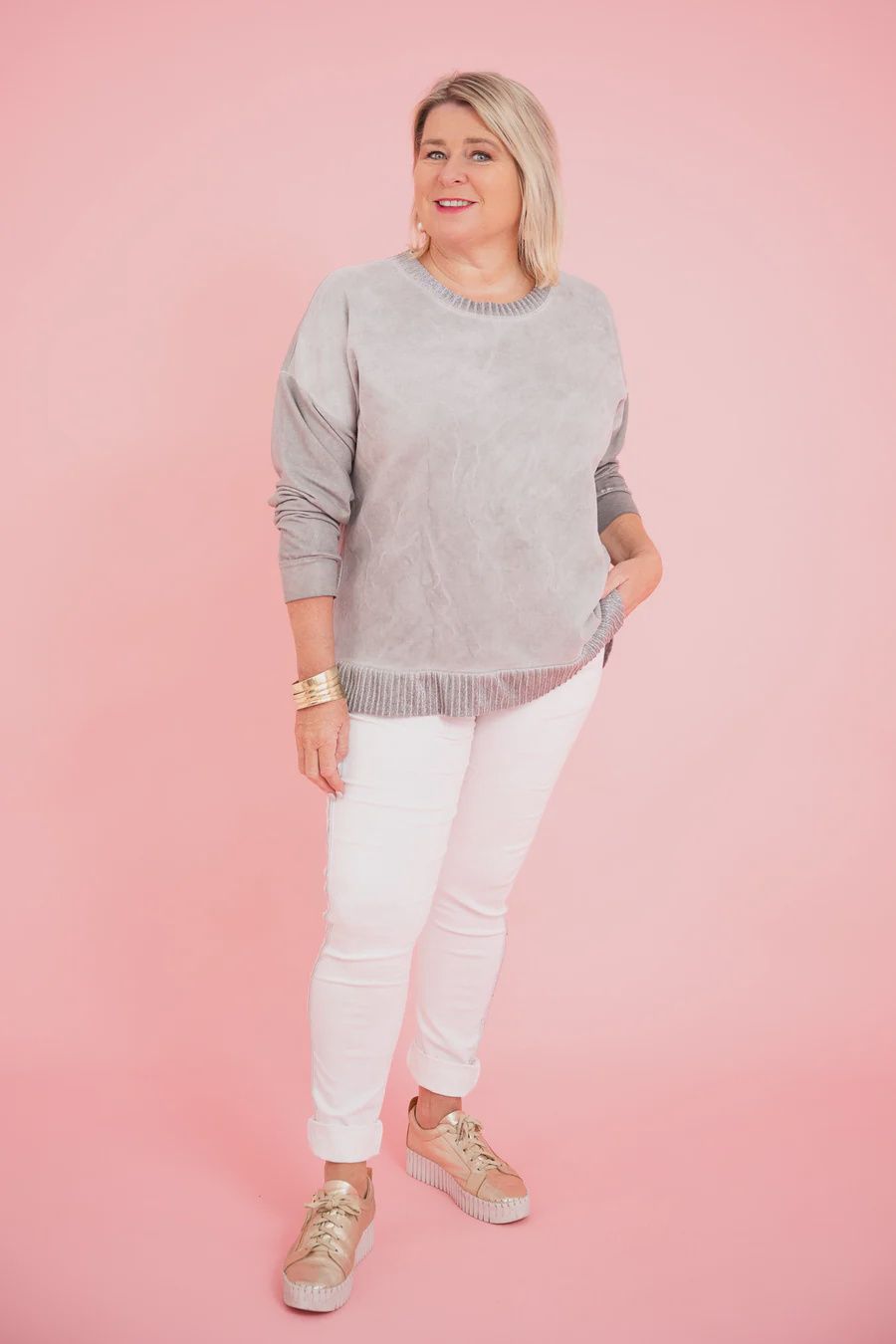 HEIDI TOP - GREY