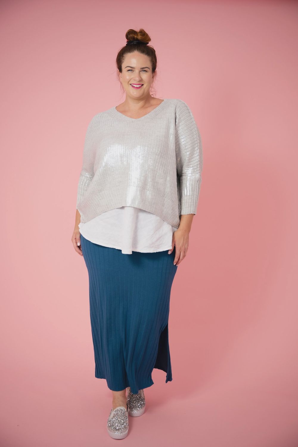 GLAM SHINY KNIT - PEARL &amp; SILVER