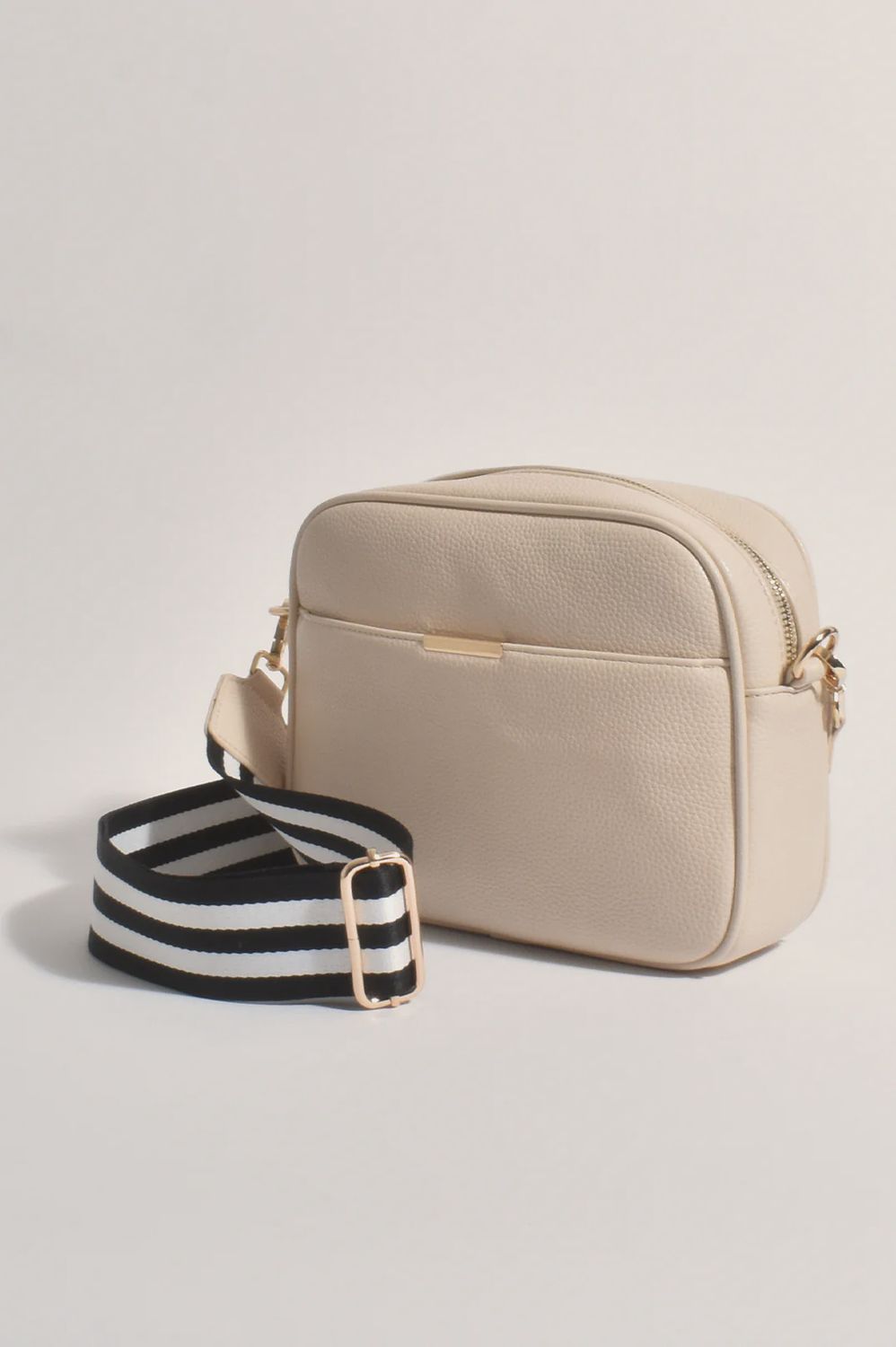 BIANCA WEB POCKET CAMERA BAG - NUDE