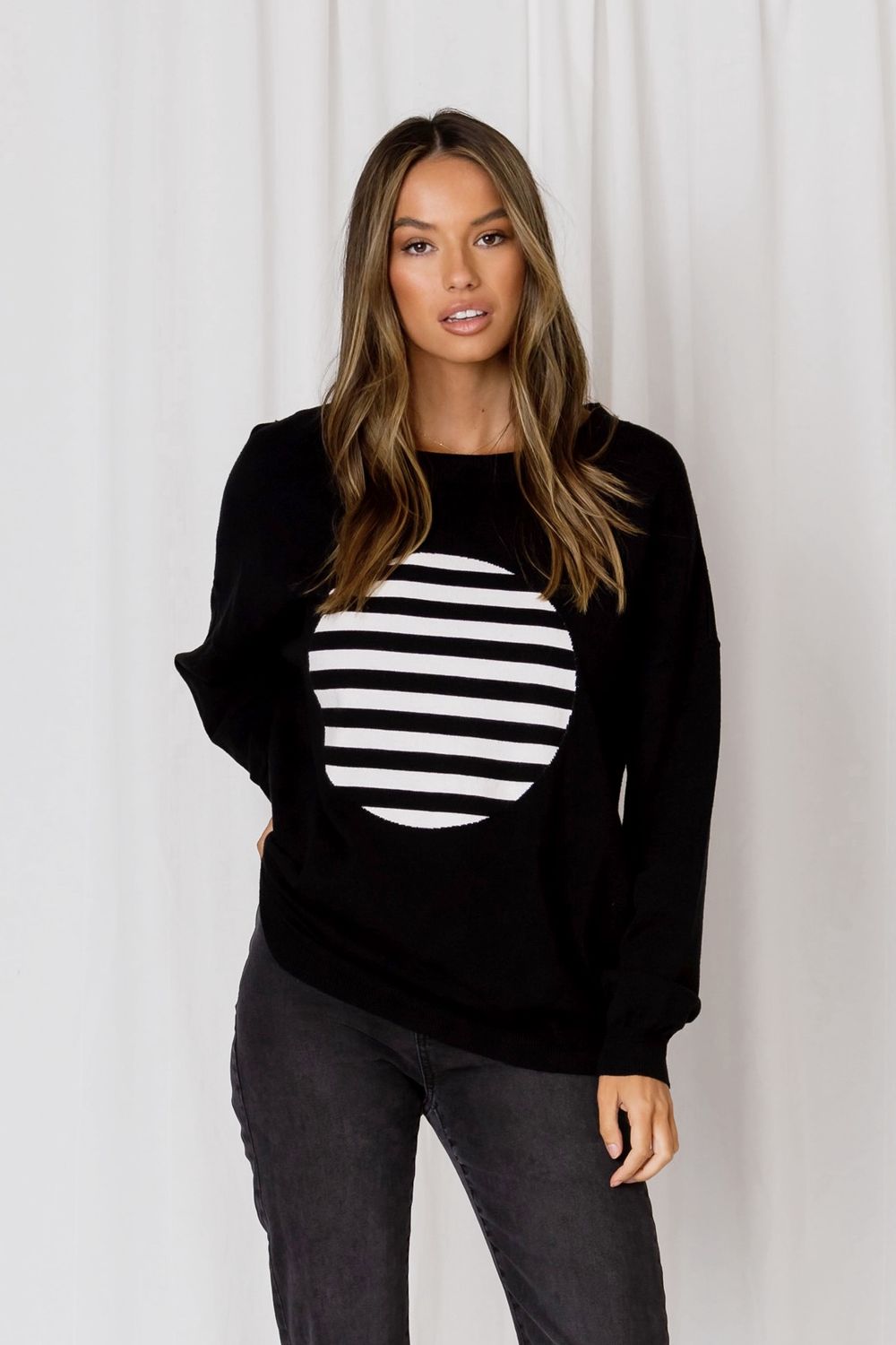 STRIPE KNIT - BLACK