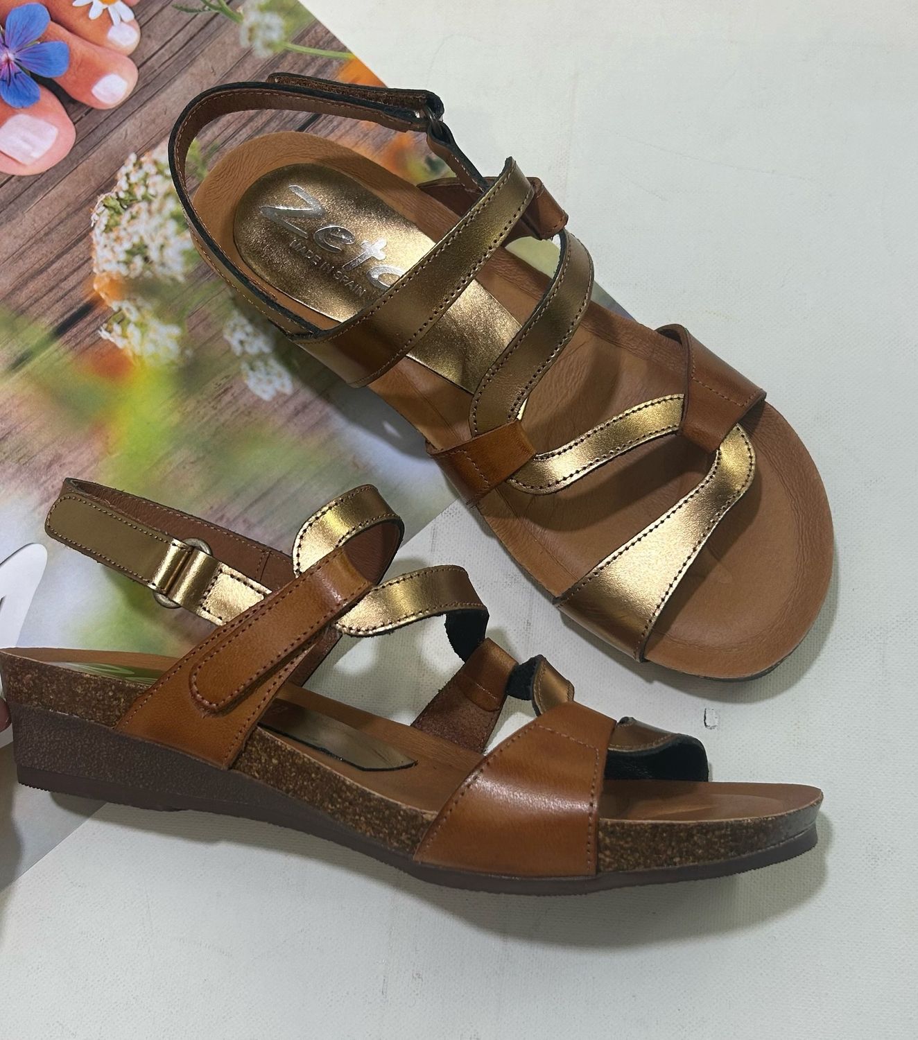 OSINA LEATHER SANDALS - TAN /BRZ