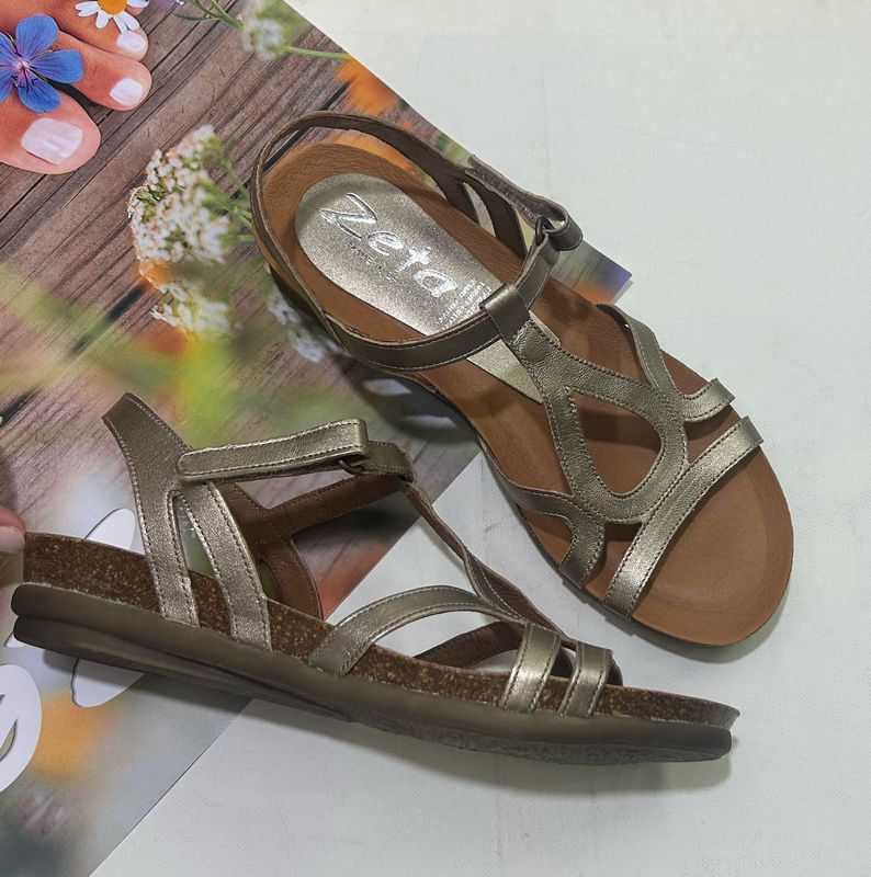 RAPT LEATHER SANDALS - PEWTER