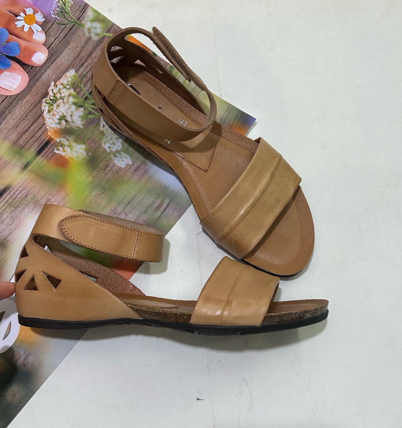 PALIN LEATHER SANDALS - NATURAL
