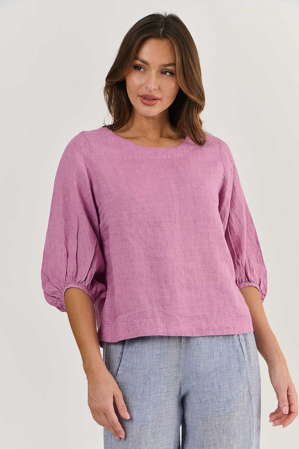 KIM LINEN TOP -  FIG