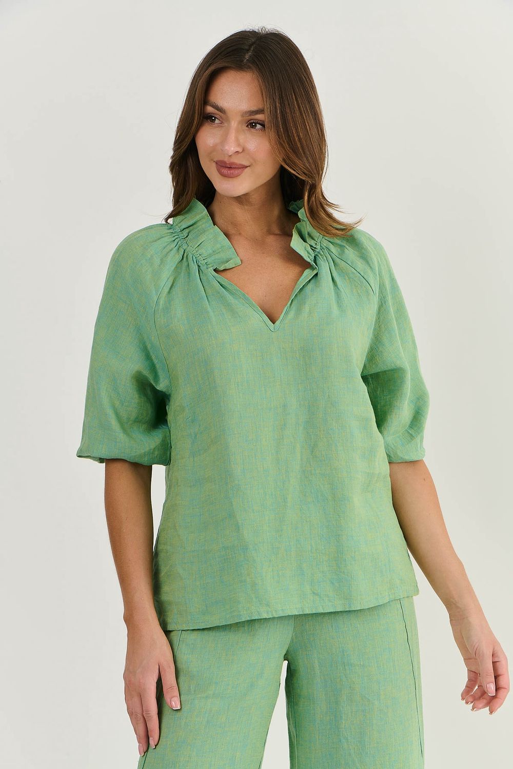 EMMY MINT LINEN TOP - MINT