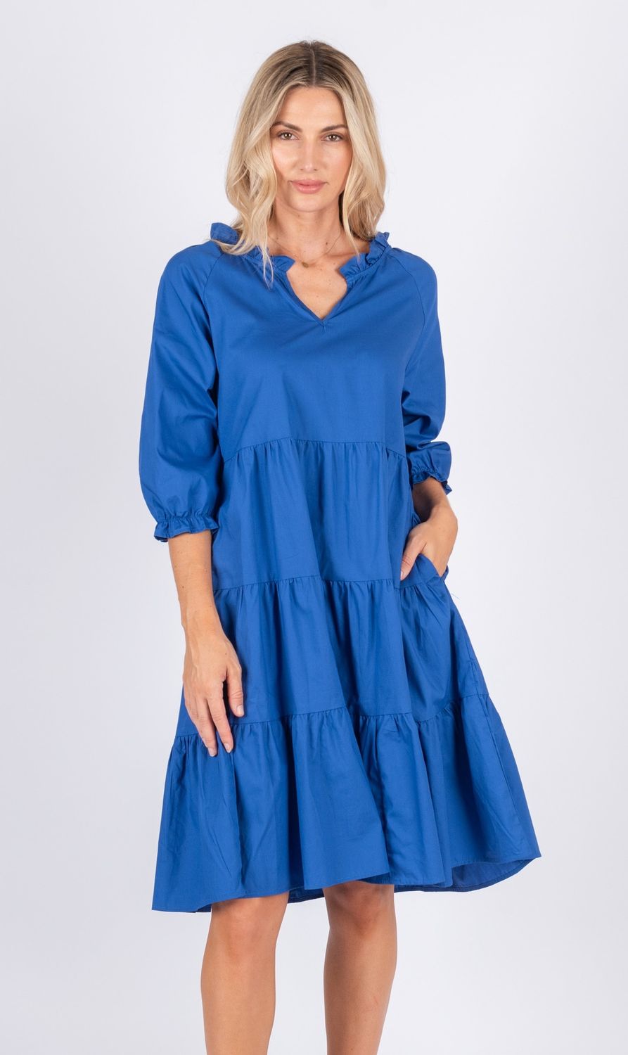 EVELIN TIER DRESS - BLUE