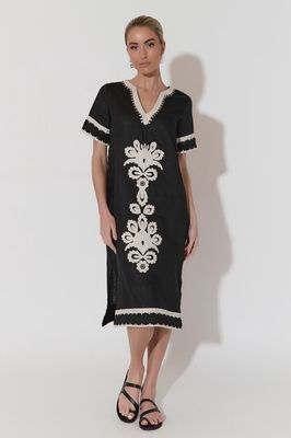 ARCHER LINEN DRESS - APPLEQUE