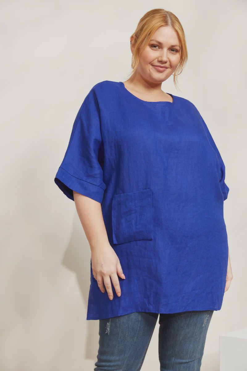HALYCON RELAXED TOP - COBALT