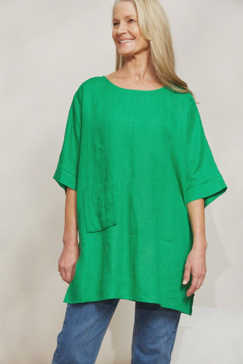 HALYCON RELAXED TOP - EMERALD