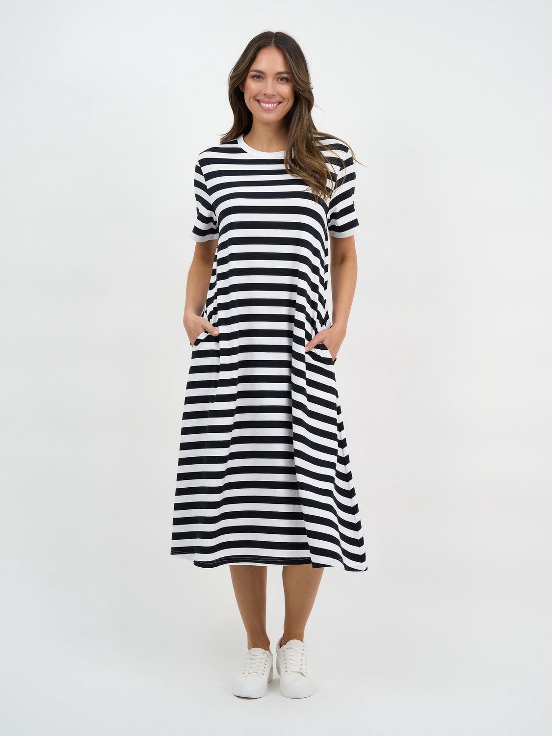 STRIPE DRESS - NAVY
