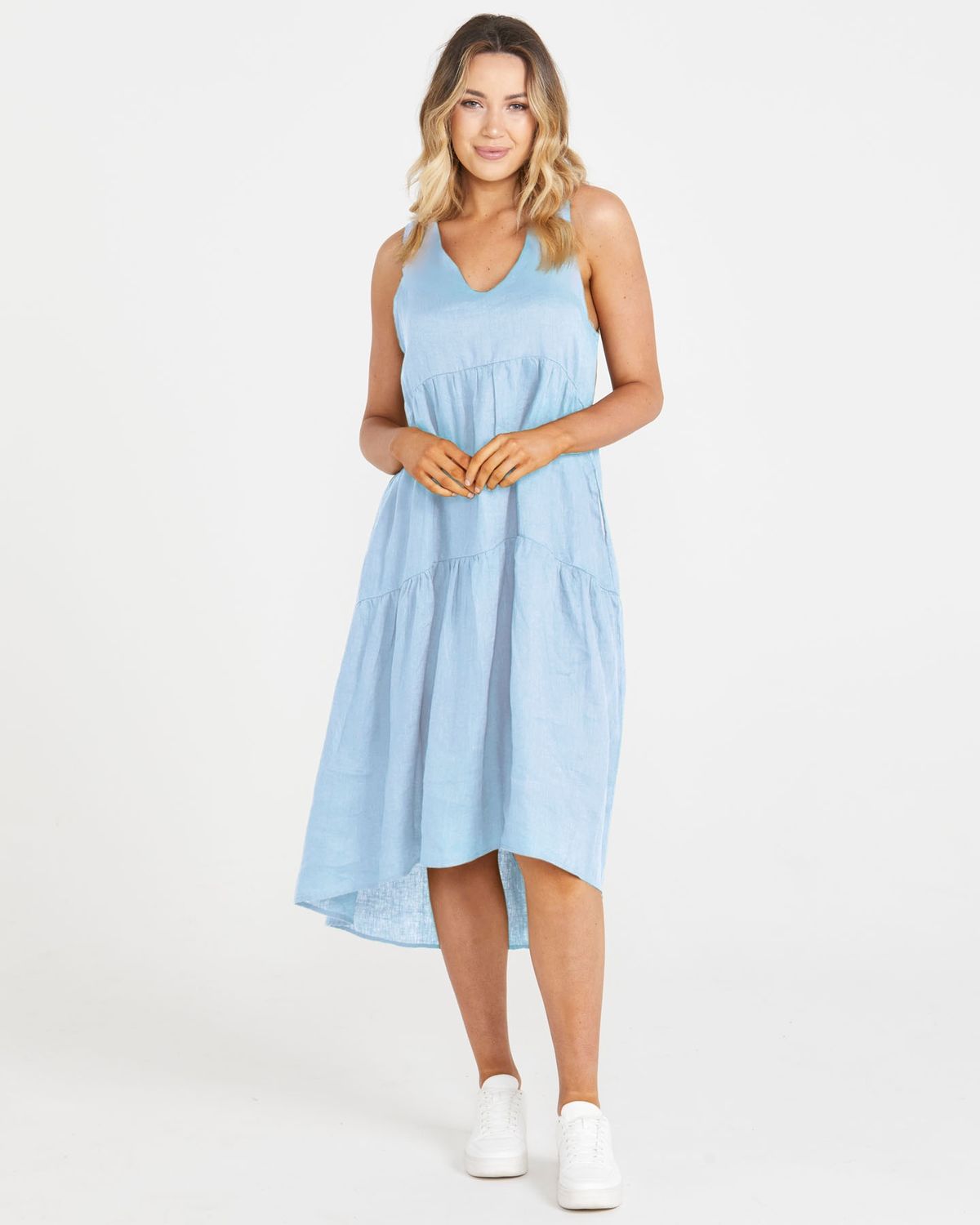 ALINA MIDI DRESS - BLUE