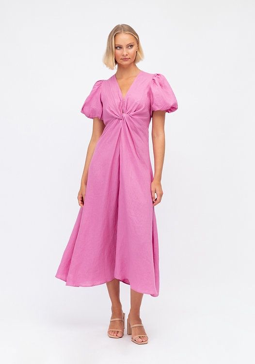 TAM LINEN DRESS - PINK