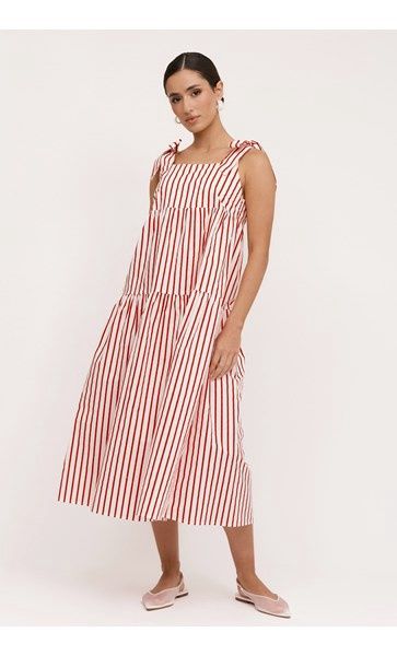 NOAH DRESS - RED/STRIPE