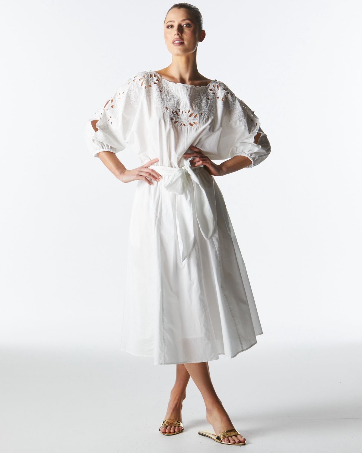 LILY MIDI DRESS - IVORY