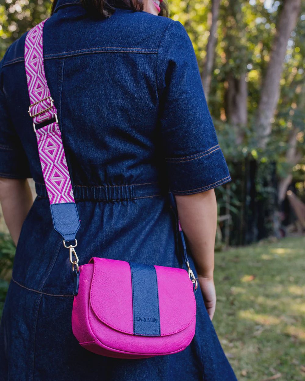 LIZZIE CROSSBODY - PINK / NAVY