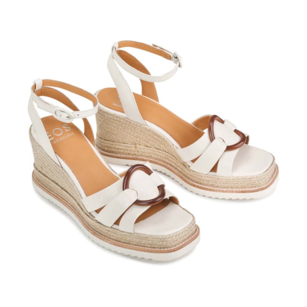 ZELINE LEATHER WEDGES - BONE