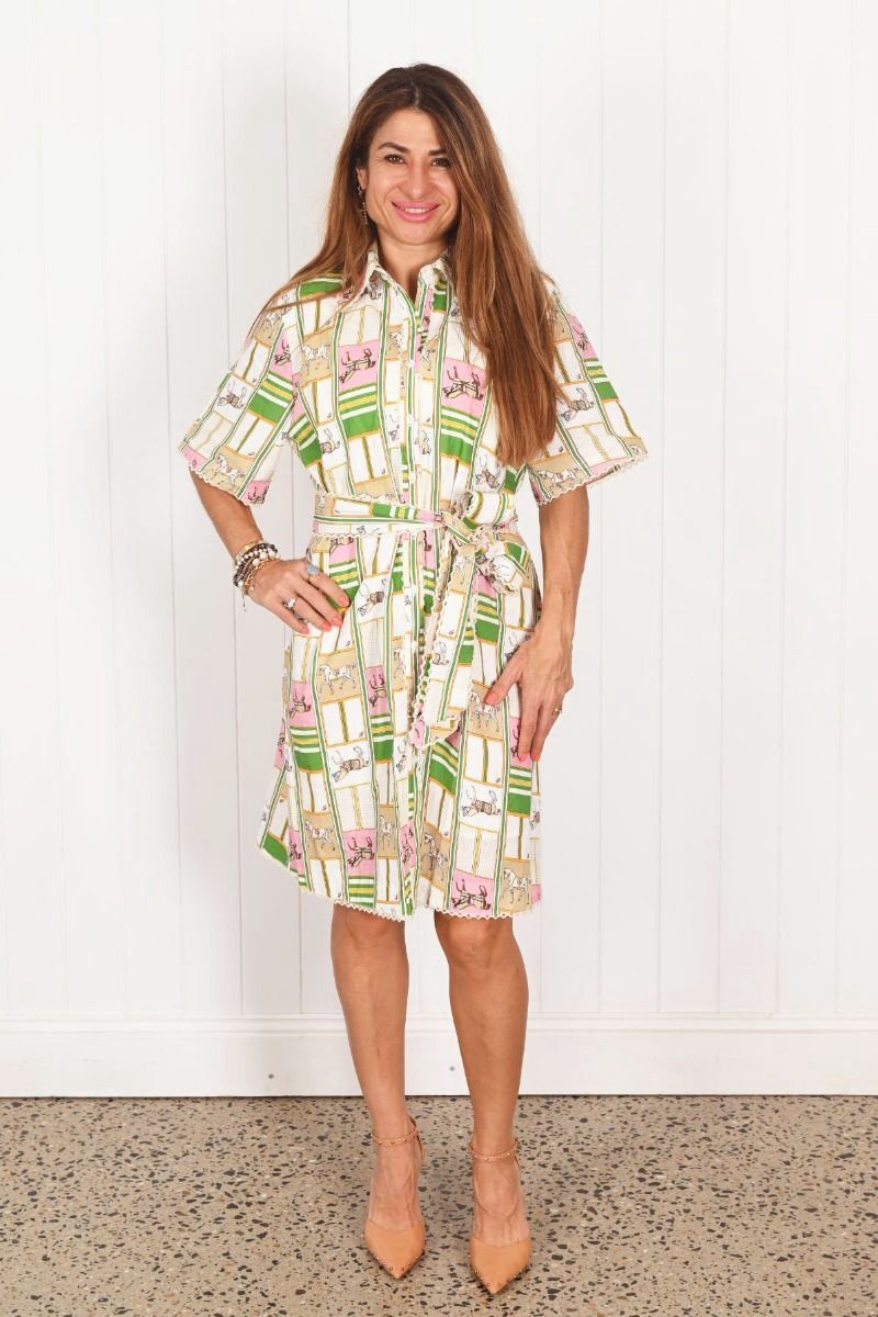 ADELE MIDI DRESS - HORSE PRINT