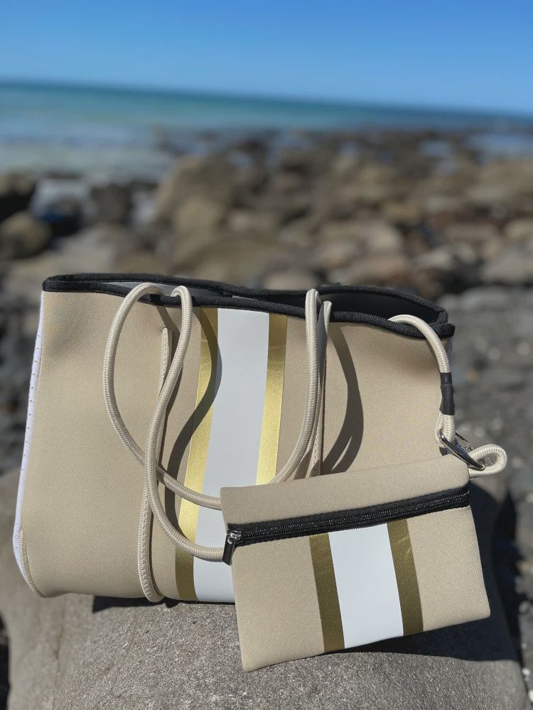 NEO TOTE 2 PIECE SET - BEIGE/GOLD
