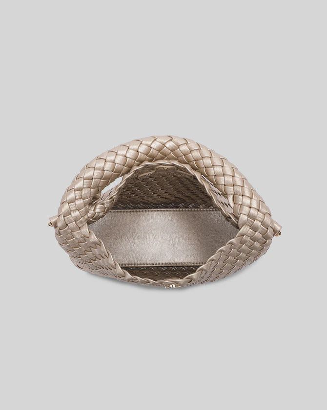 GABBY MINI WOVEN BAG - PINK/CHAMPAGNE