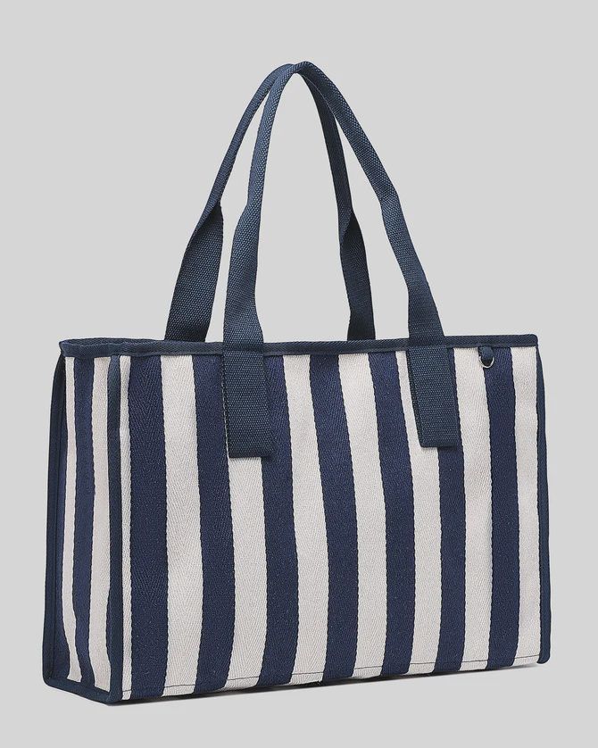 NOOSA CANVAS BAG - NAVY STRIPE