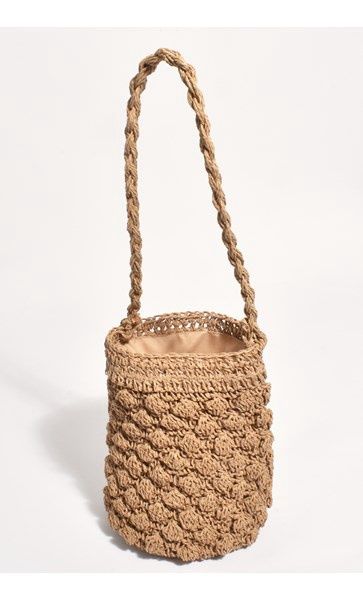 ELYSE CROCHET BUCKET BAG - NATURAL