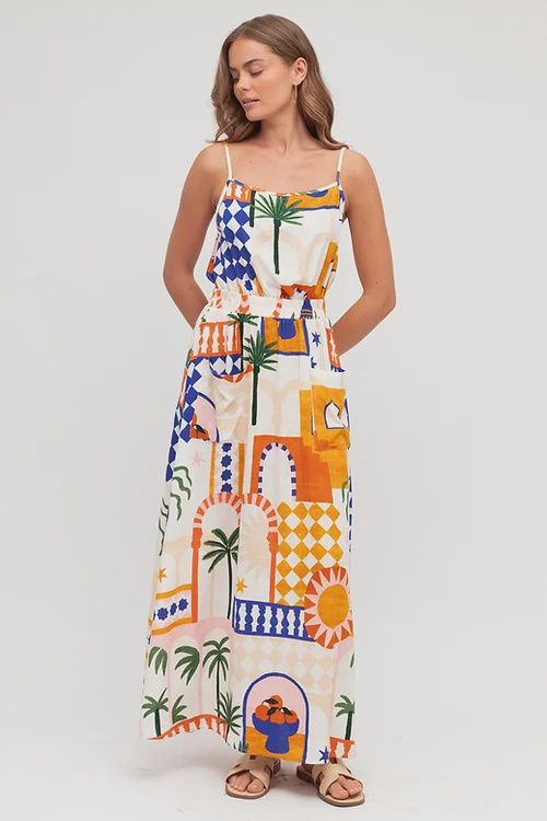 ISSY MAXI DRESS - ISLAND PRINT