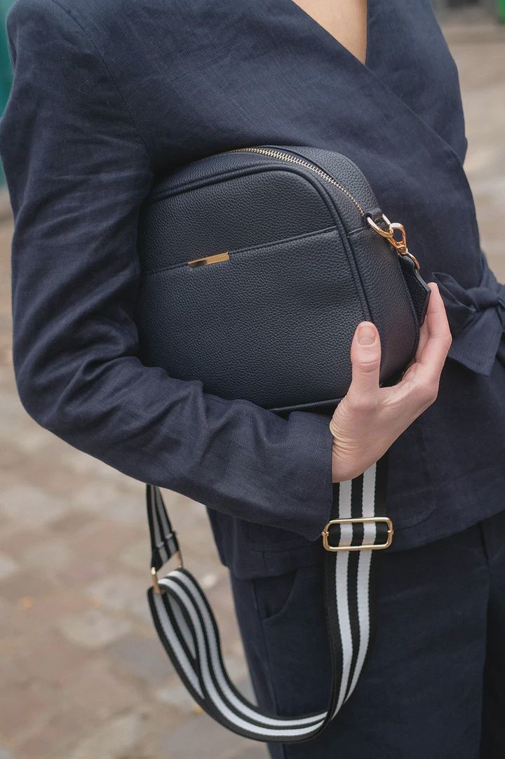 BIANCA WEB CAMERA BAG - NAVY/STRIPE