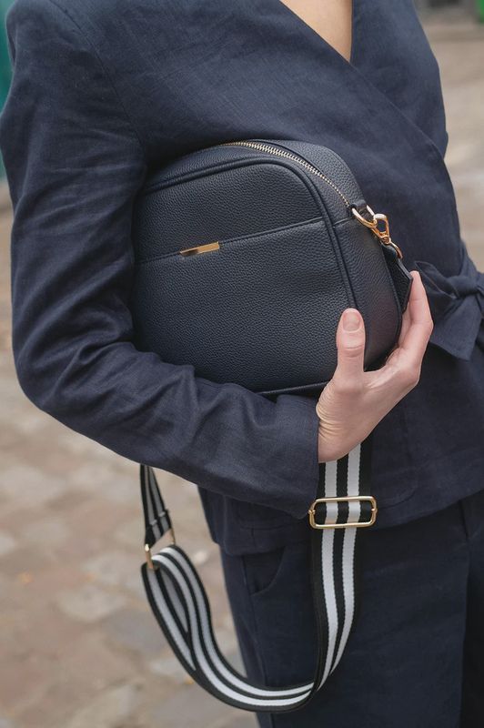 BIANCA WEB CAMERA BAG - NAVY/STRIPE