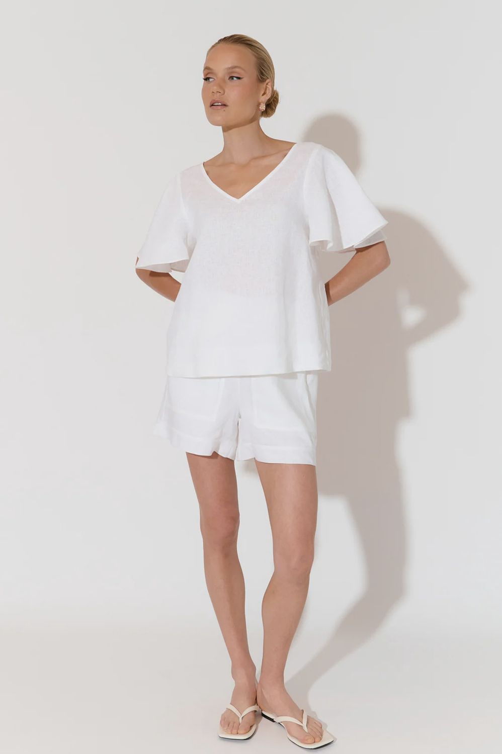 THEO LINEN TOP - WHITE