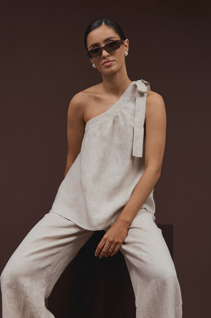 FRIDA LINEN TOP - NATURAL