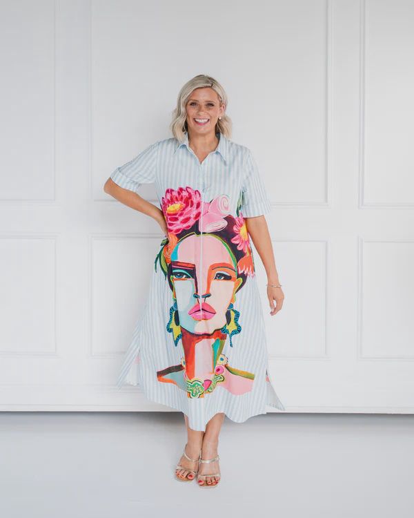 FRIDA SHIRT DRESS - STRIPE