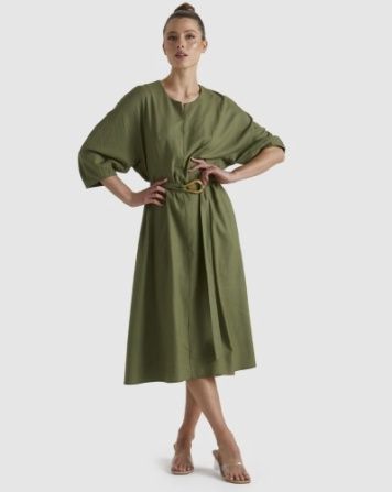 SHORELINE MIDI DRESS - KHAKI