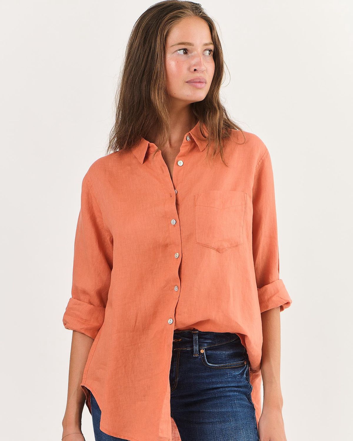 CANNELLE LONGSLEEVE LINEN SHIRT - CINNAMON
