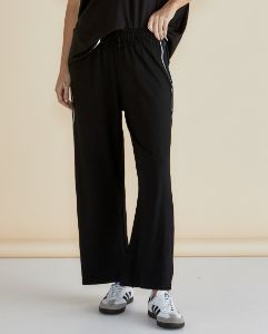 EVELYN WIDE LEG JOGGER - BLACK