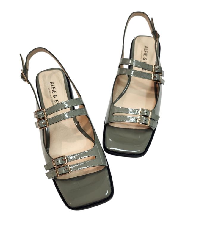 NICOLA PATENT  SANDLE - MURKY GREEN