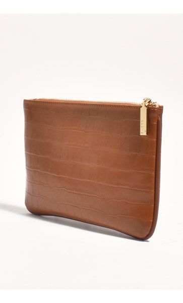 FRANCESCA CROC POUCH - TAN