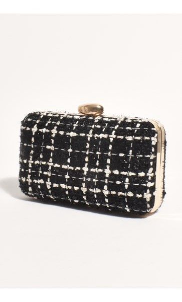 LUISA BOUCLE CLUTCH - BLACK