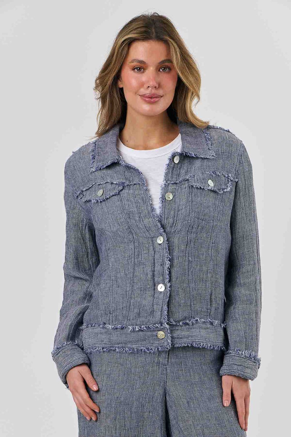 SARAH CROPPED JACKET - DENIM