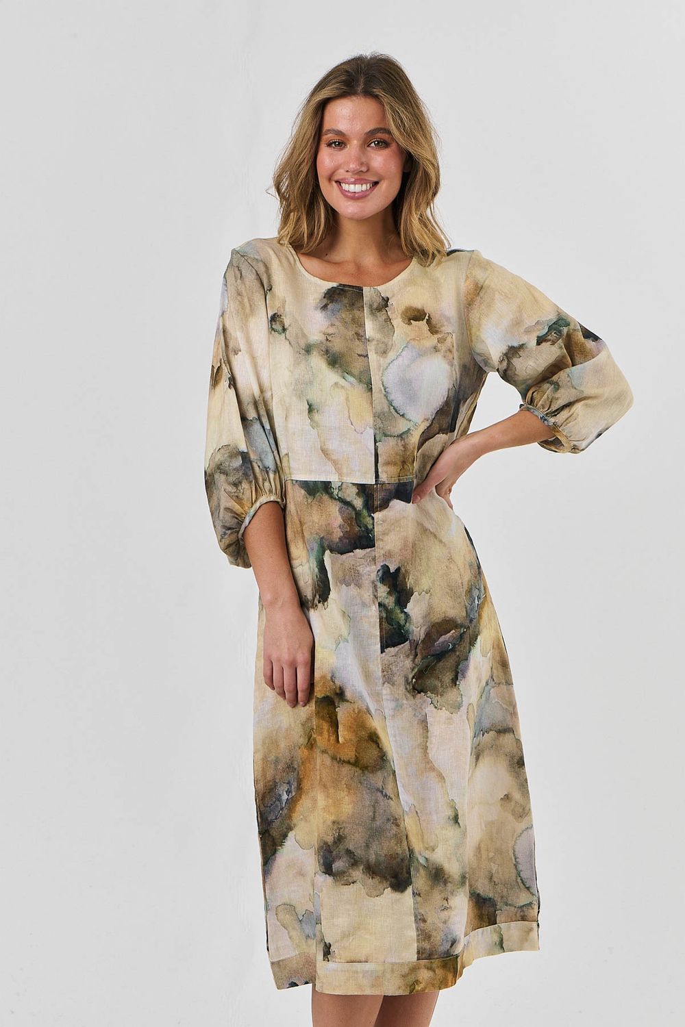 MARGI MIDI DRESS - MARBLE