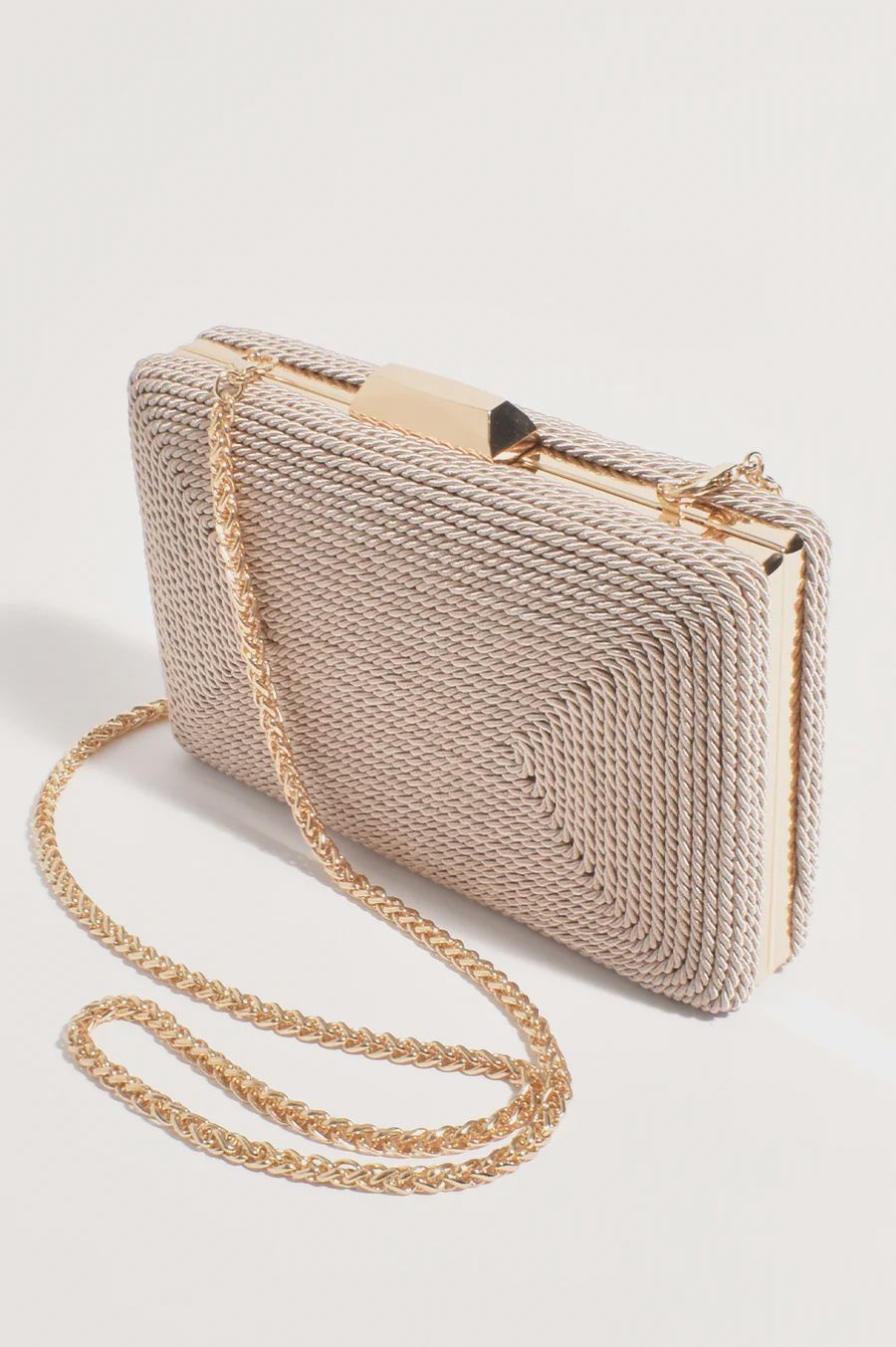 JEANIE ROPE CLUTCH - MOCHA