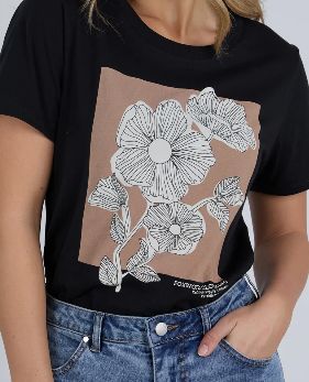 FLOWER TEE - BLACK