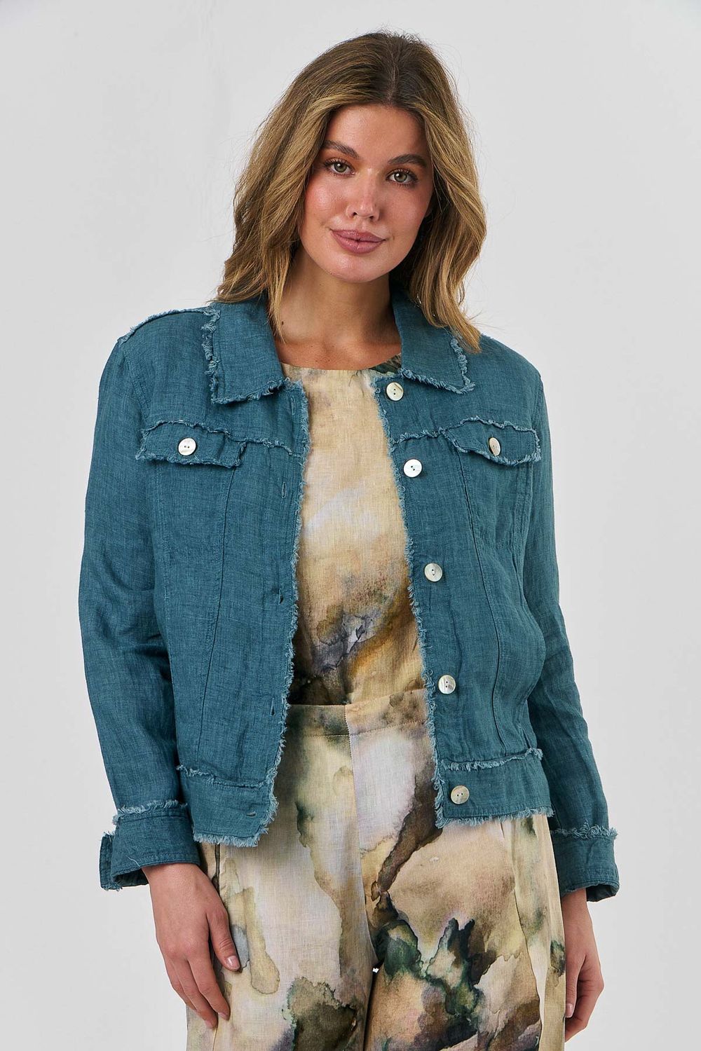 ELLIE CROPPED JACKET - DENIM